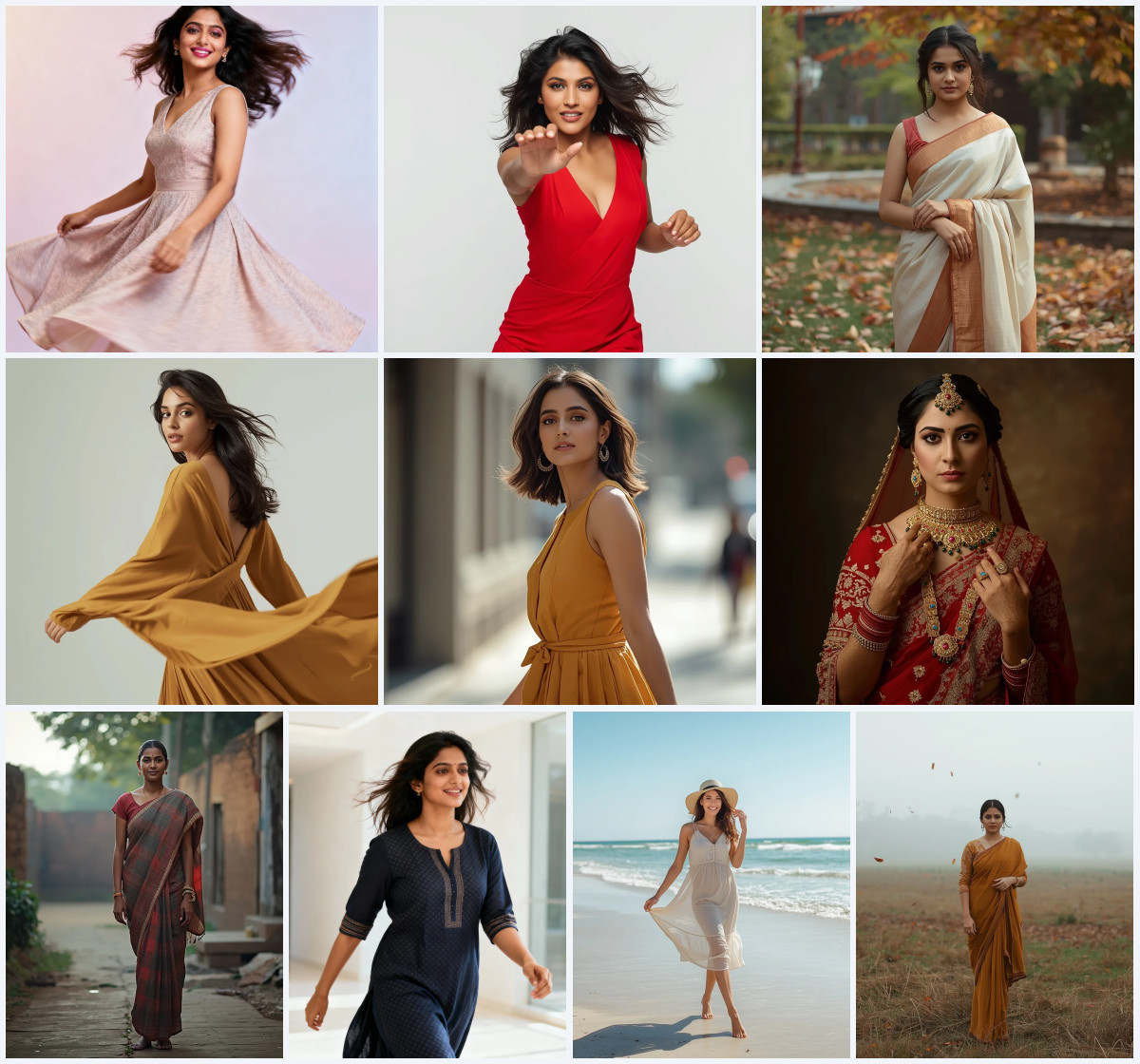 Top 10 Modern Indian Viral Reel Pose – Soft Spin Transition | Color Grading Prompt AI Prompts Collection