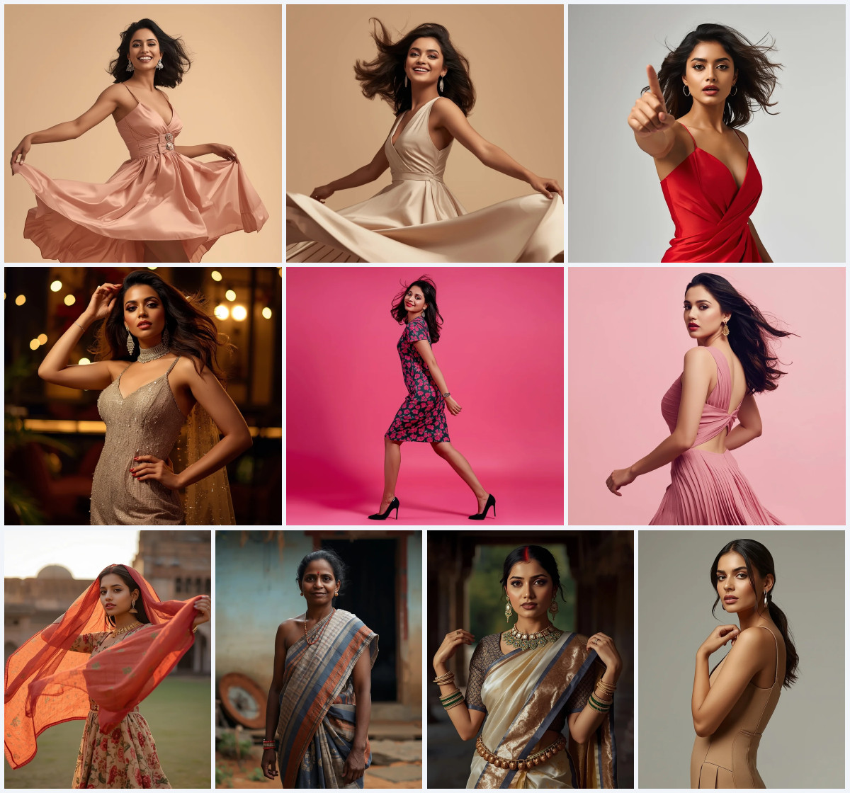 Top 10 Modern Indian Viral Reel Pose – Gentle Spin Transition | Ai Prompt Formula AI Prompts Collection
