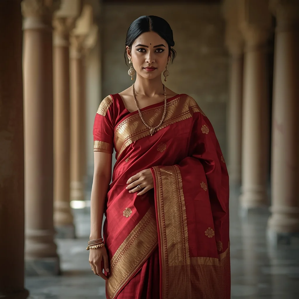 Graceful Indian Woman in Classic Saree Elegance | Best Free Ai Prompt
