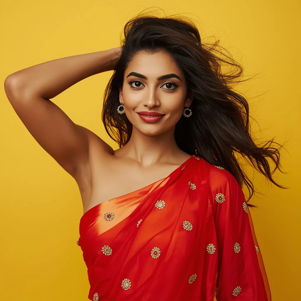 Modern Indian Viral Reel Pose – Hair Lift Motion Shot | Ai Prompt Keyword