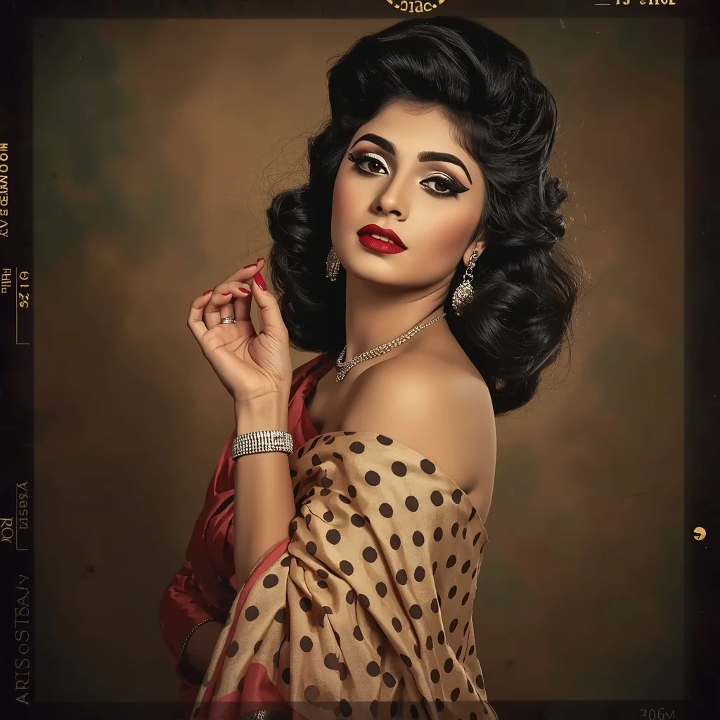 Vintage Indian Retro Bollywood Style Pose | Next Gen Ai Prompt Idea